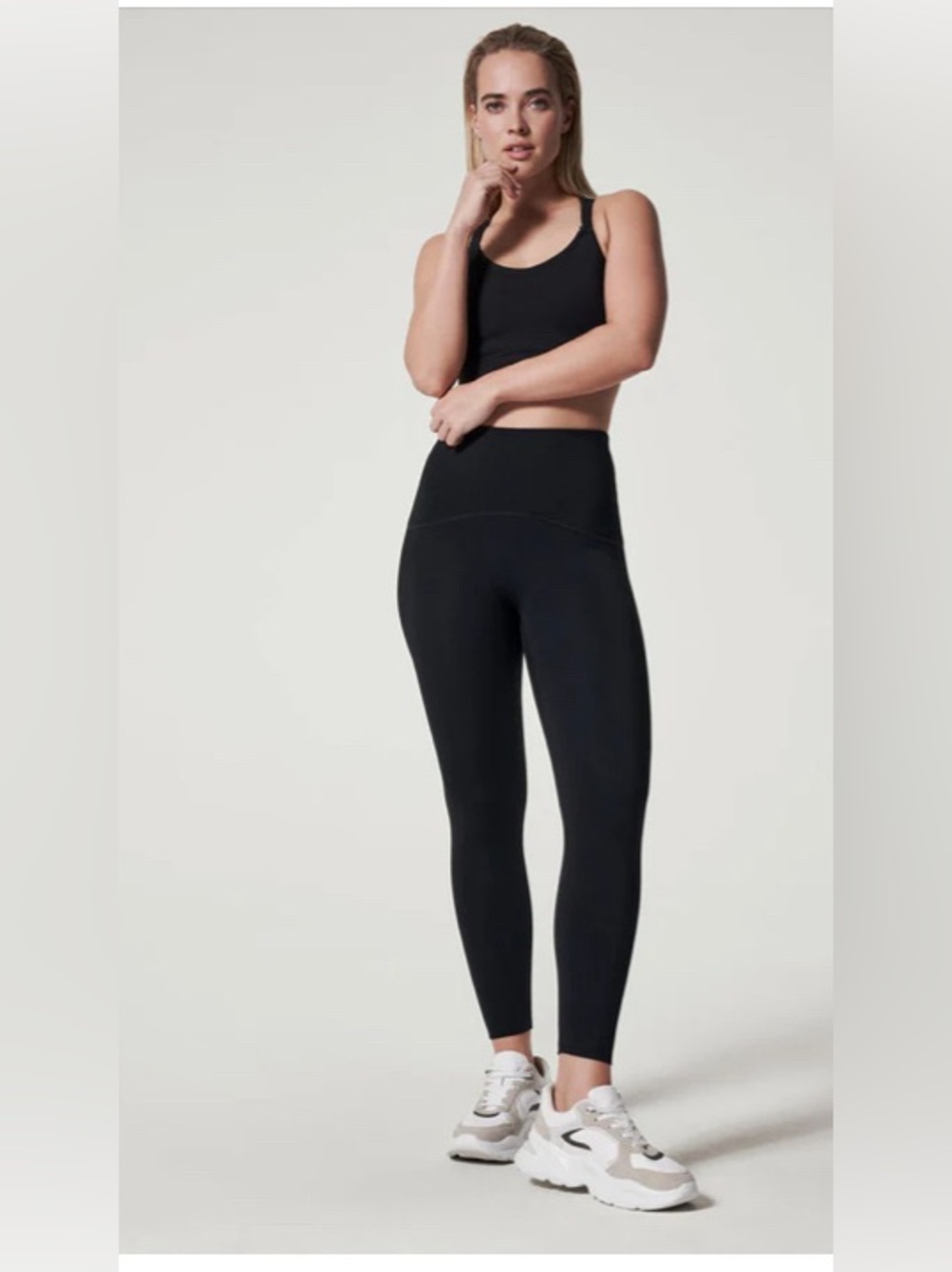 Spanx Booty Boost Active 7/8 Black Leggings Size L